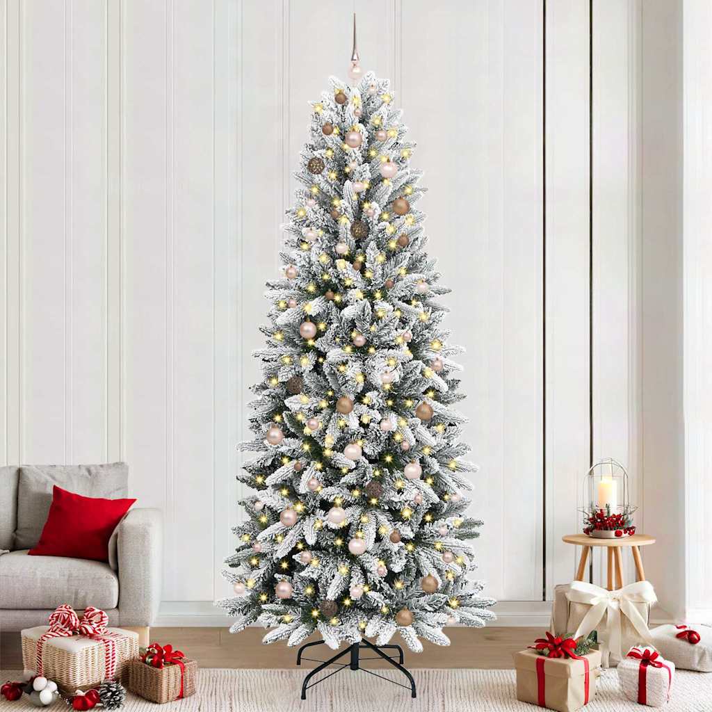 Kunstigjuletre med stativ Hvit 240cm PVC