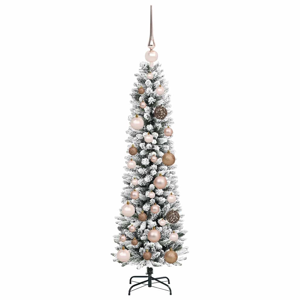 Kunstigjuletre med LED -stripelys Hvit 120cm PVC