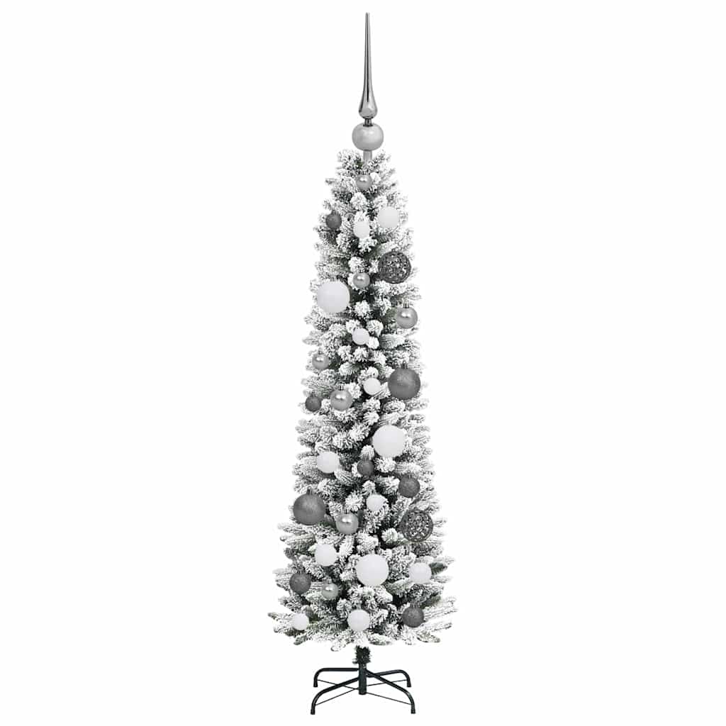 Kunstigjuletre med LED -stripelys Hvit 120cm PVC