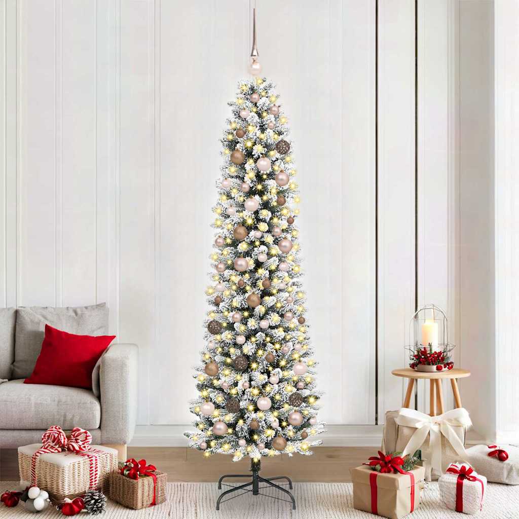 Kunstigjuletre med stativ Hvit 210cm PVC