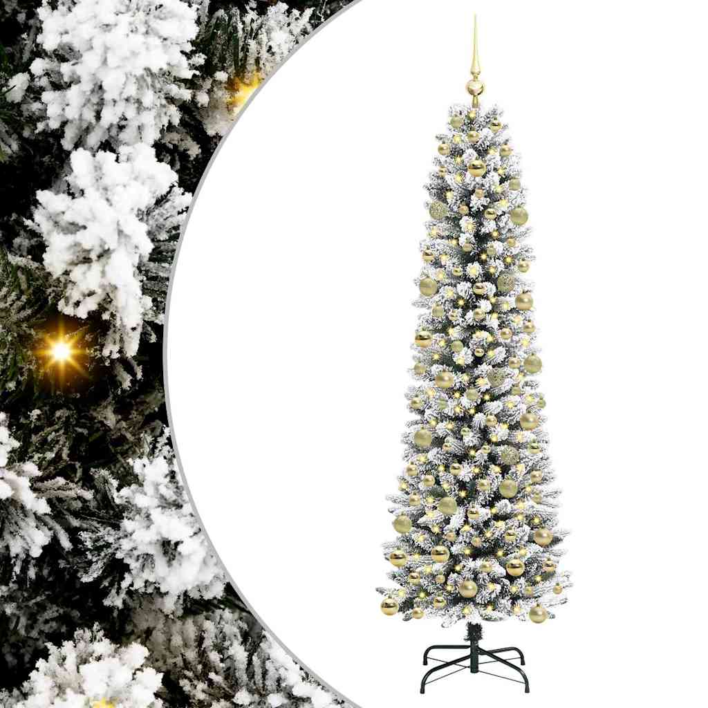 Kunstigjuletre with LEDs Hvit 210cm PVC