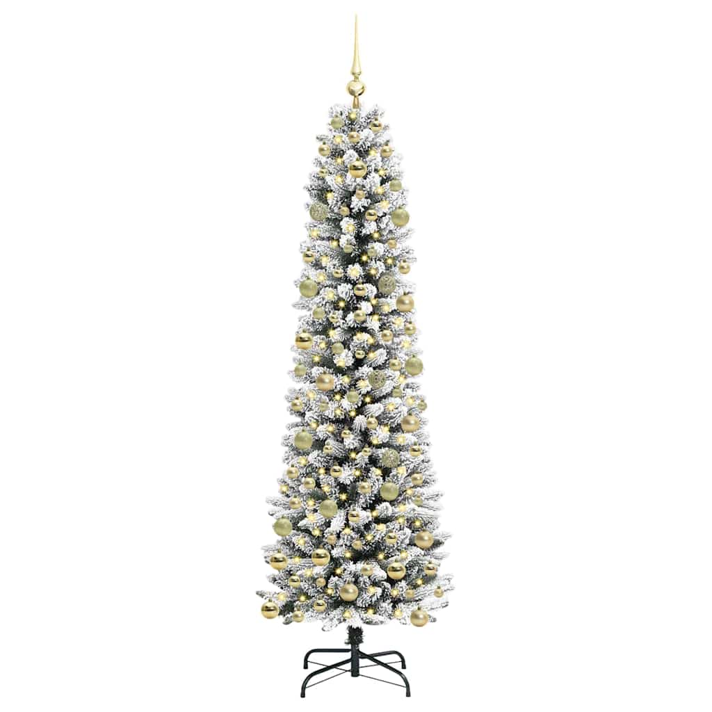 Kunstigjuletre with LEDs Hvit 210cm PVC