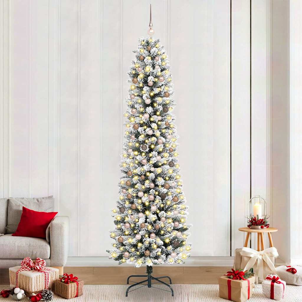Kunstigjuletre med stativ Hvit 240cm PVC