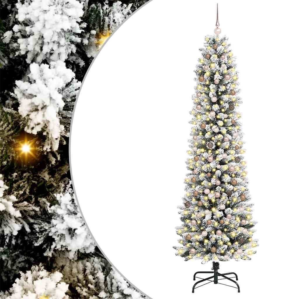Kunstigjuletre med stativ Hvit 240cm PVC
