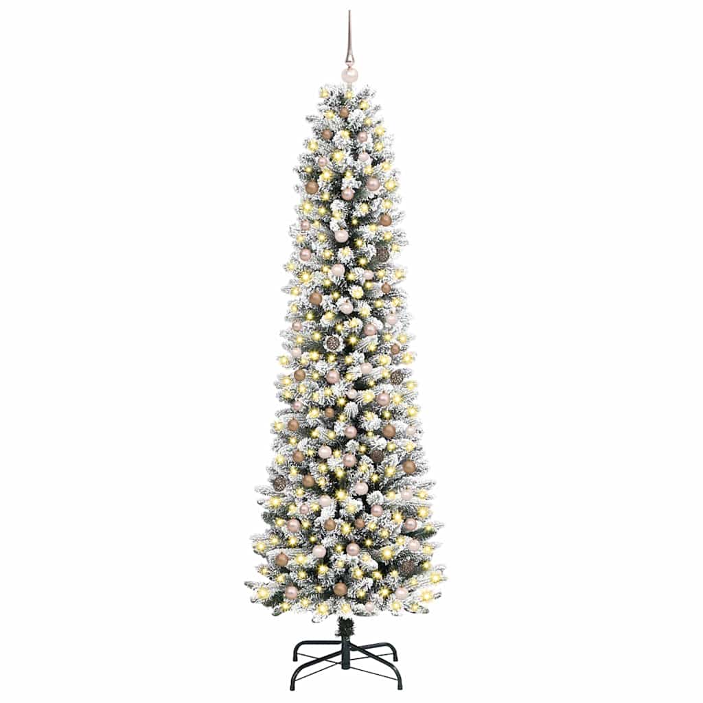 Kunstigjuletre med stativ Hvit 240cm PVC