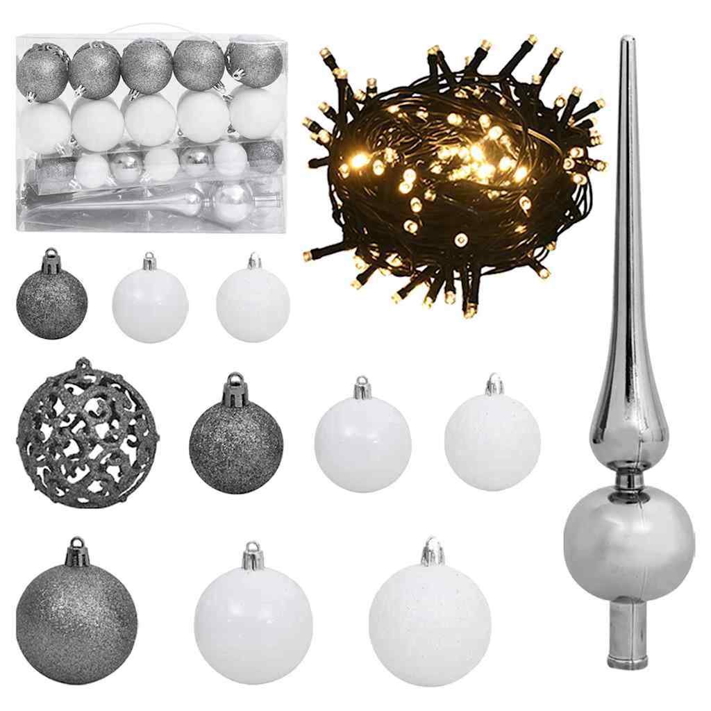 Kunstig juletre med LED -stripelys grønn 30 x 30 x 120 cm PET