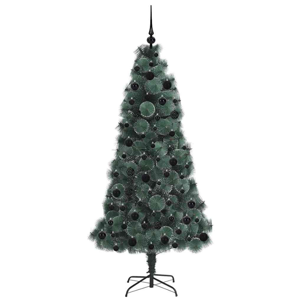 Kunstig For-opplyst Julegran med Kulsett grønn 180 cm PET