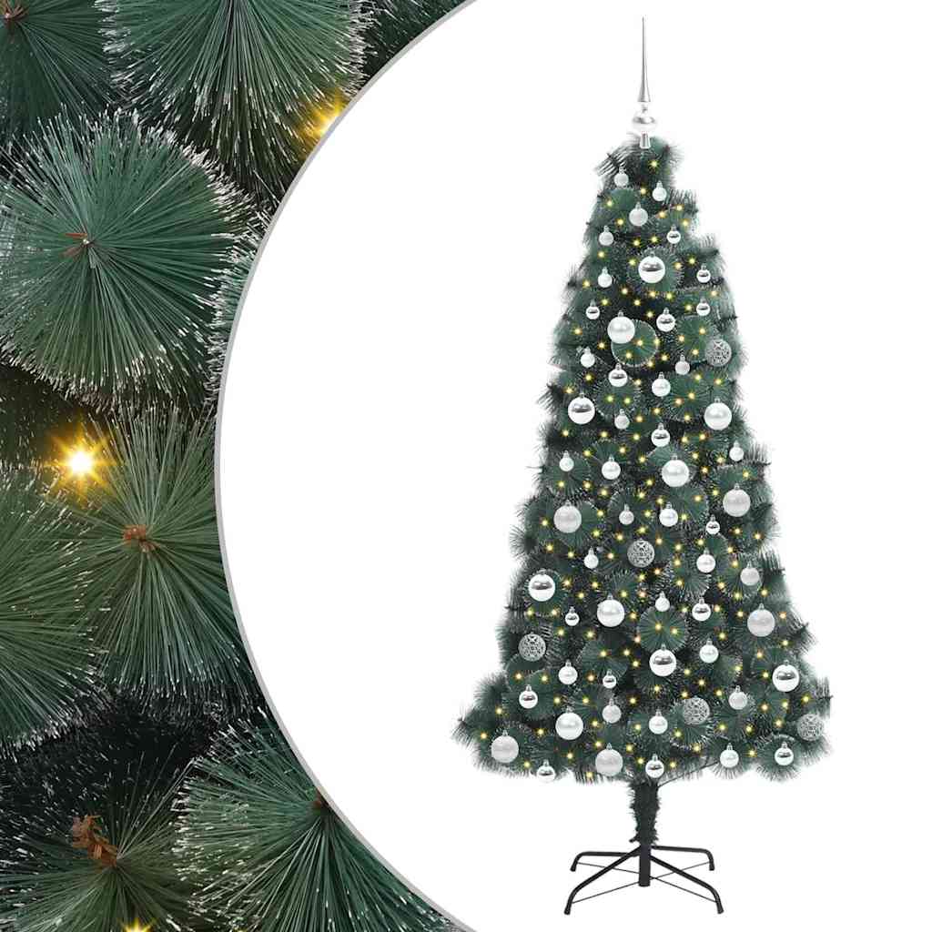 Kunstig Forbundet Juletre med Kuler Sett grønn 180 cm PET