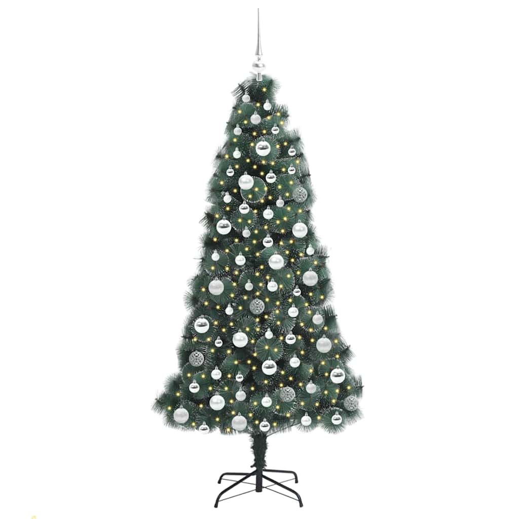 Kunstig Forbundet Juletre med Kuler Sett grønn 180 cm PET