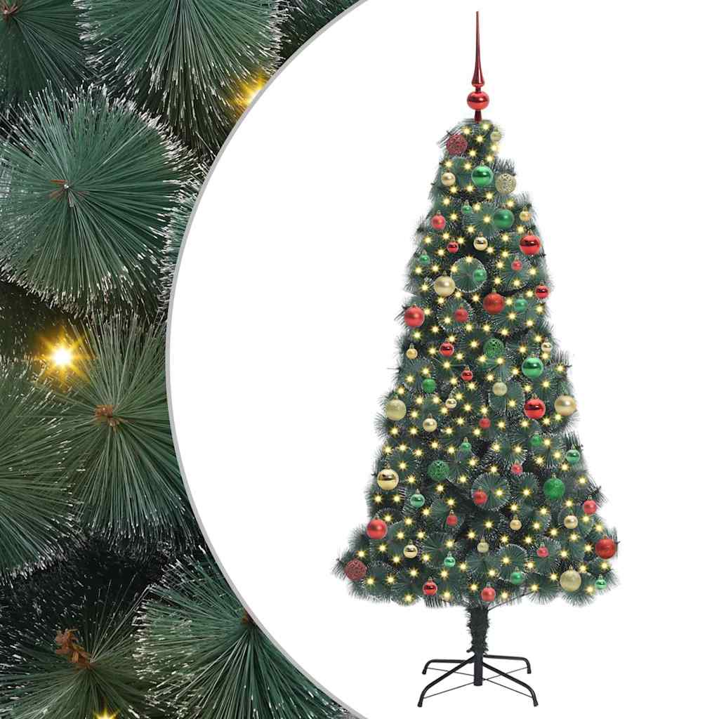 Kunstig Forbelyst Juletre med Kulesett grønn 180 cm PET