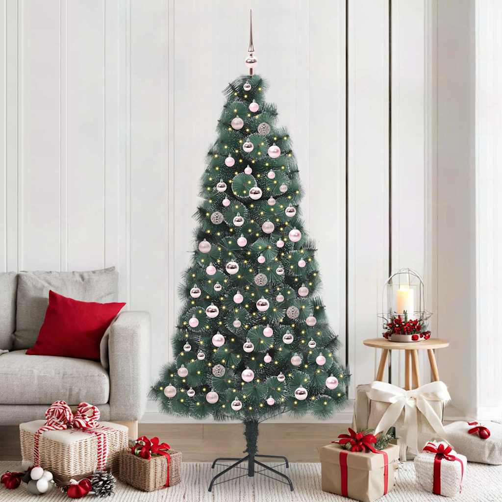 Kunstig For-langt Juletre med Kulesett grønn 210 cm PET