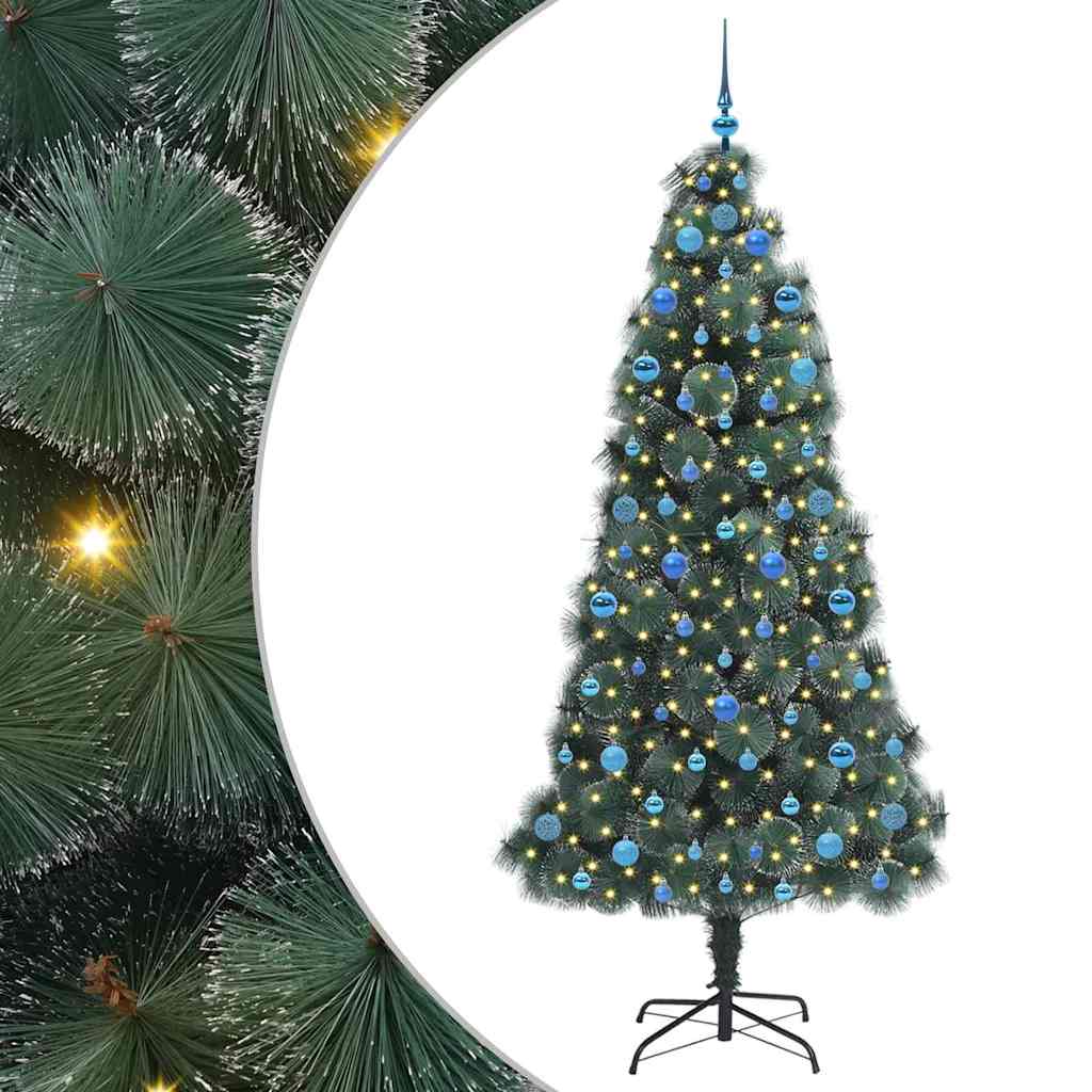 Kunstig Forberedt Juletre med Kule Sett grønn 210 cm PET