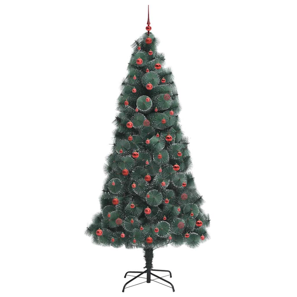 Kunstig Forhåndsbelyst Juletre med Kule Sett grønn 240 cm PET