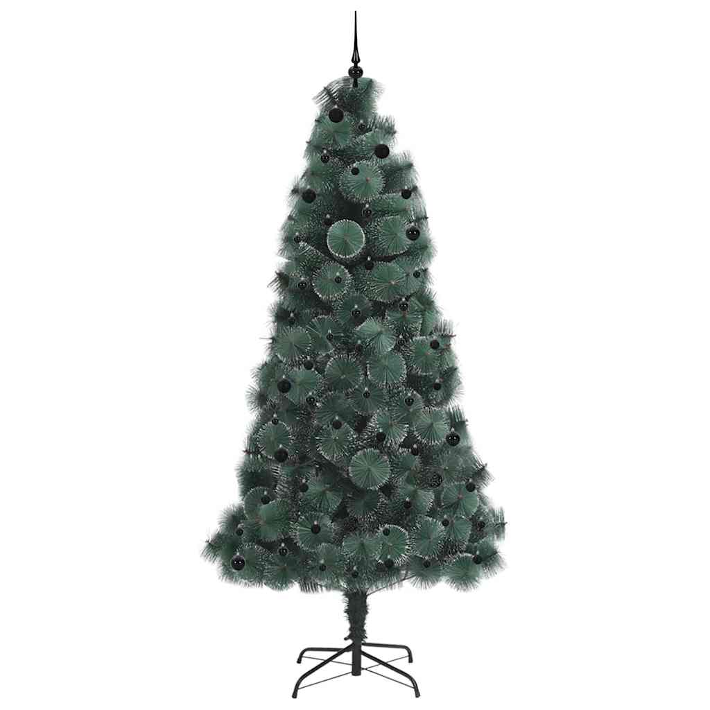 Kunstig Forhåndslyst Julegran med Kule Sett grønn 240 cm PET