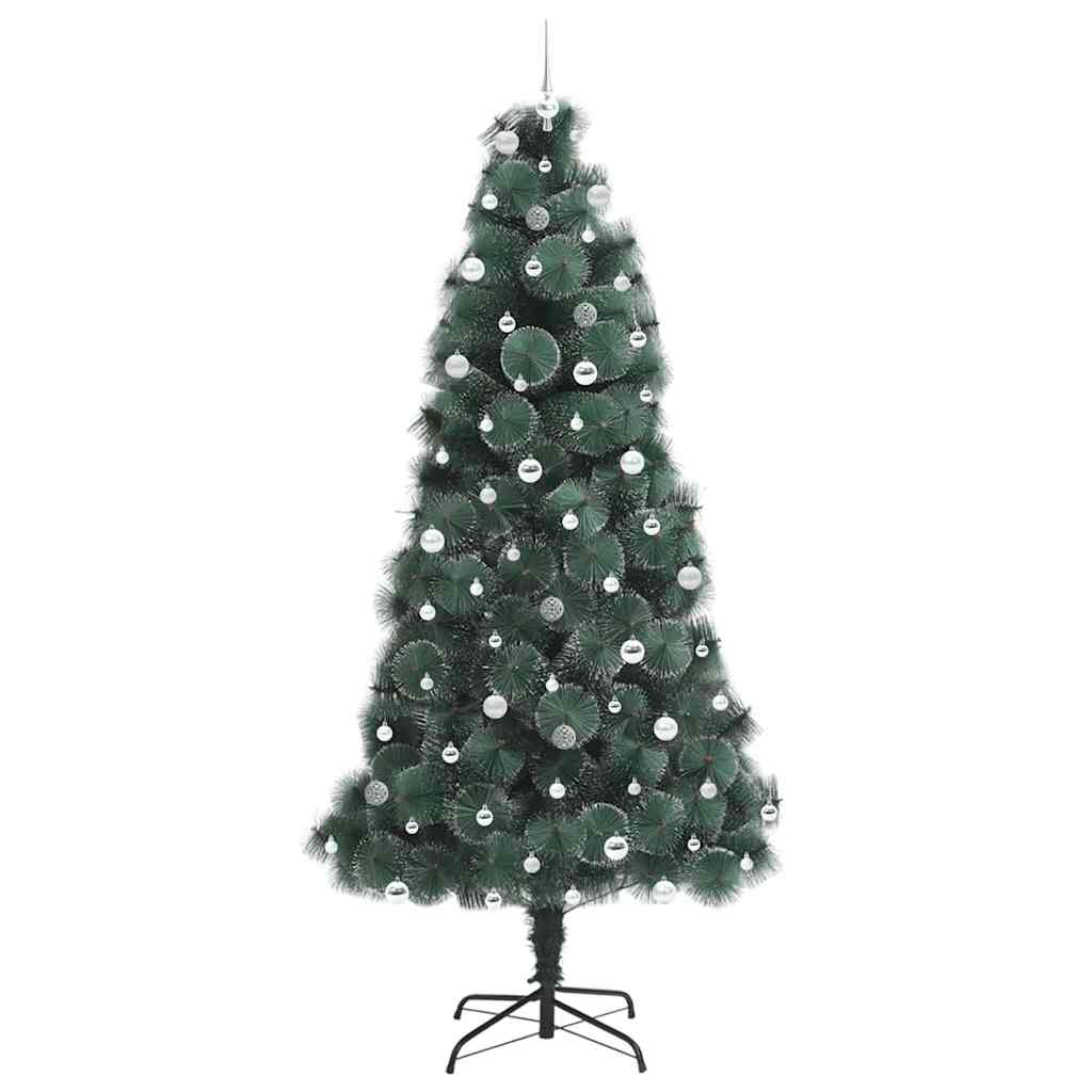 Kunstig Forbelyst Juletre med Kule Sett grønn 240 cm PET