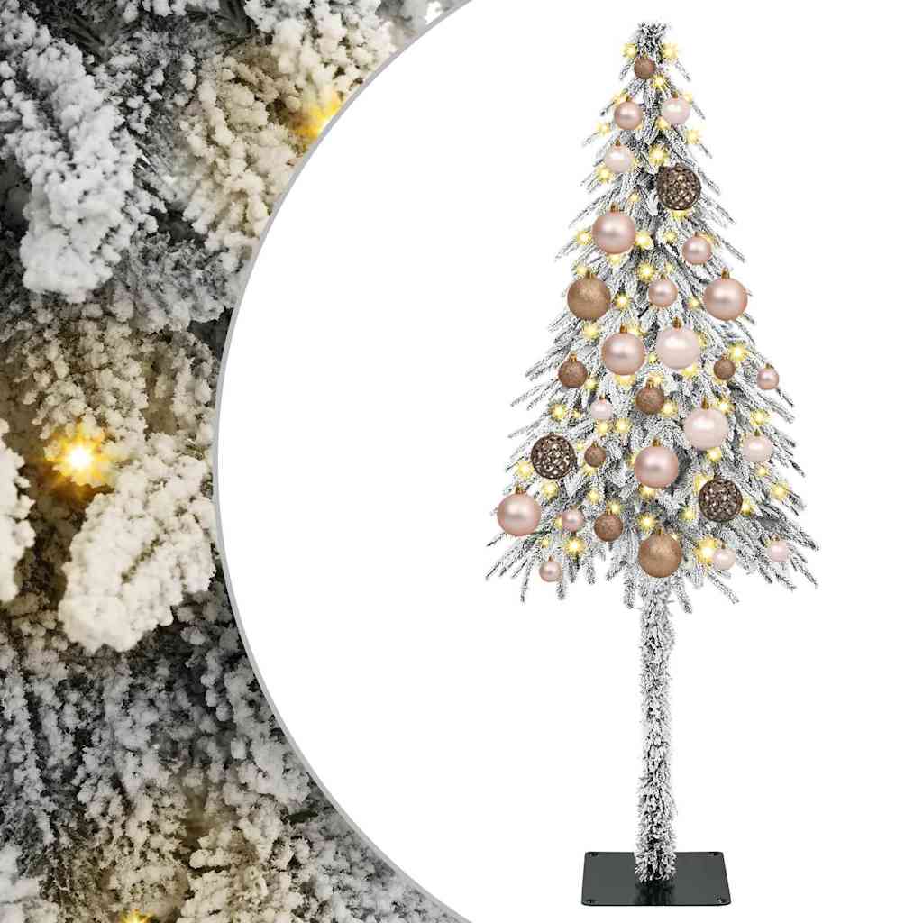 Juletre med LED -stripelys Hvit 120 cm PE