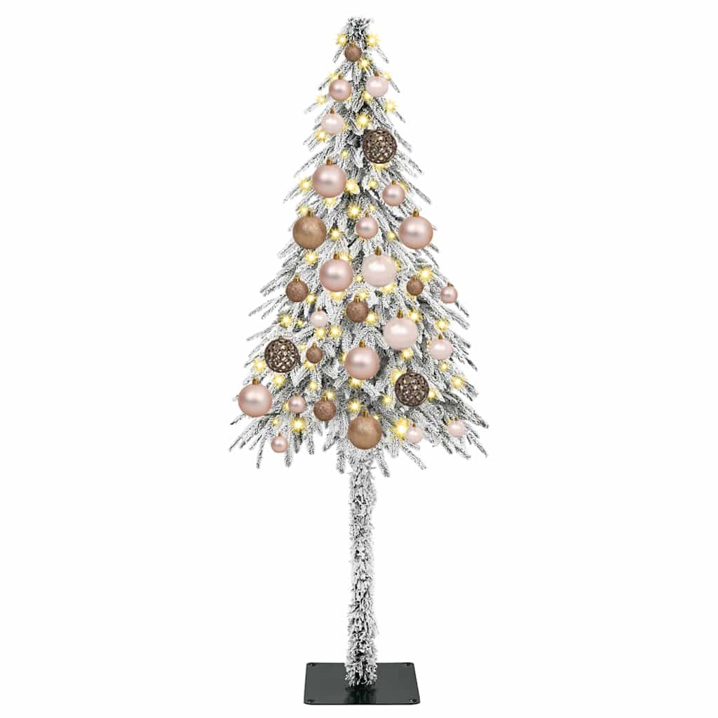 Juletre med LED -stripelys Hvit 120 cm PE