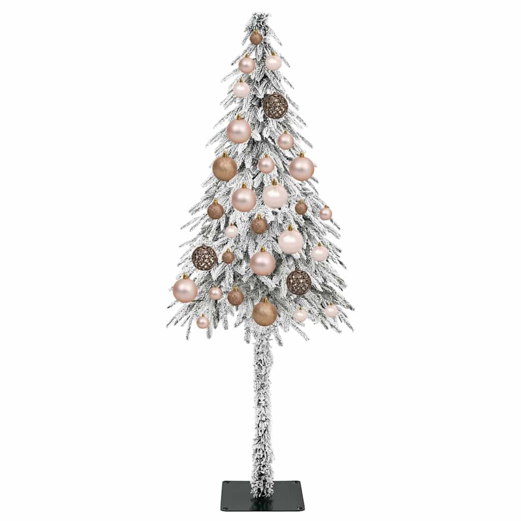 Juletre med LED -stripelys Hvit 120 cm PE