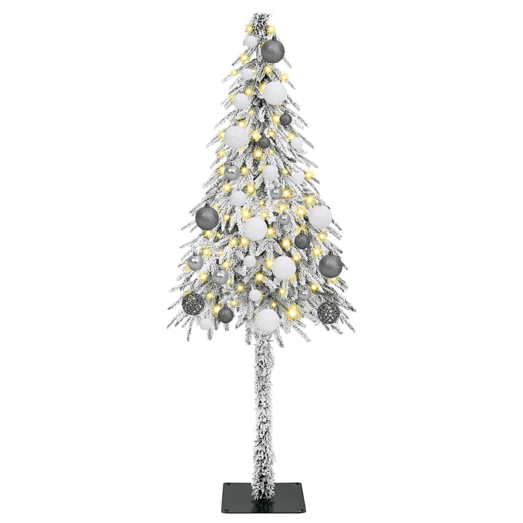 Juletre med LED -stripelys Hvit 120 cm PE