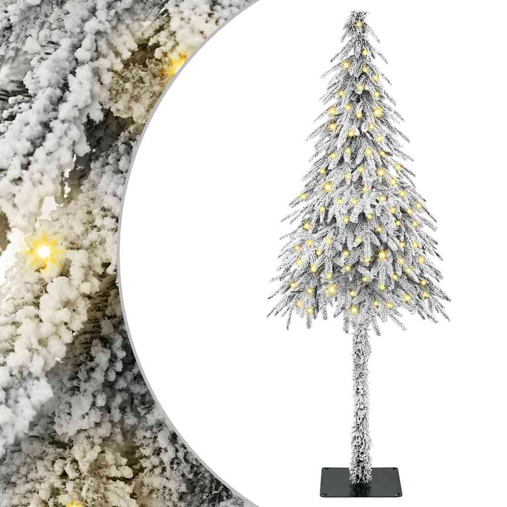 Juletre med LED -stripelys Hvit 150 cm PE