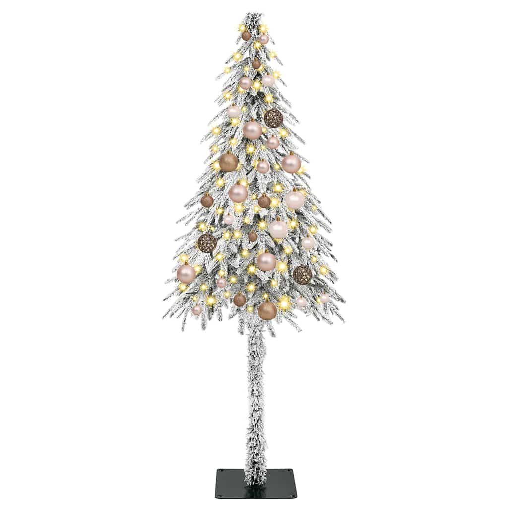 Juletre med LED -stripelys Hvit 150 cm PE