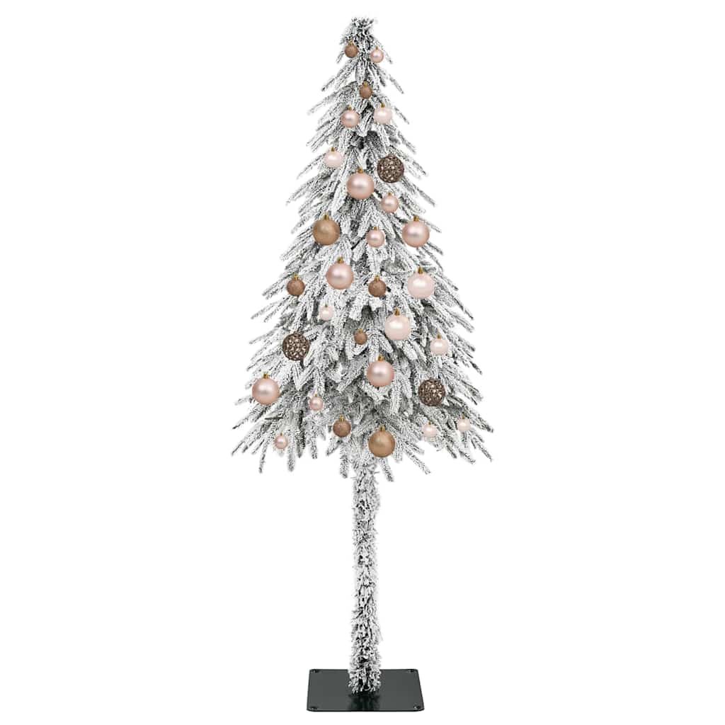 Juletre med LED -stripelys Hvit 150 cm PE
