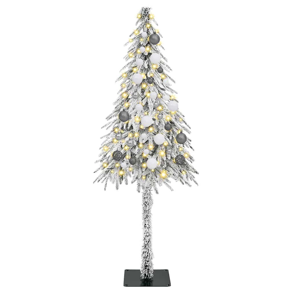 Juletre med LED -stripelys Hvit 150 cm PE