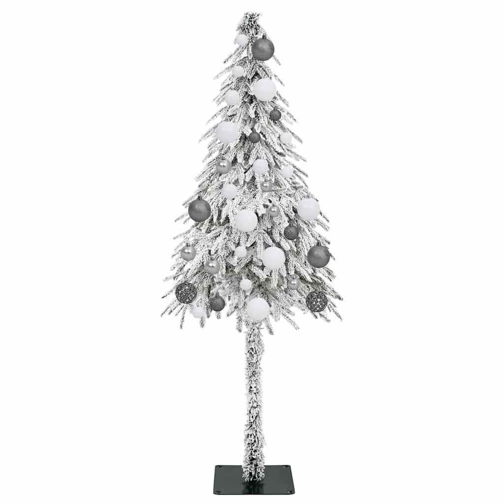 Juletre med LED -stripelys Hvit 150 cm PE