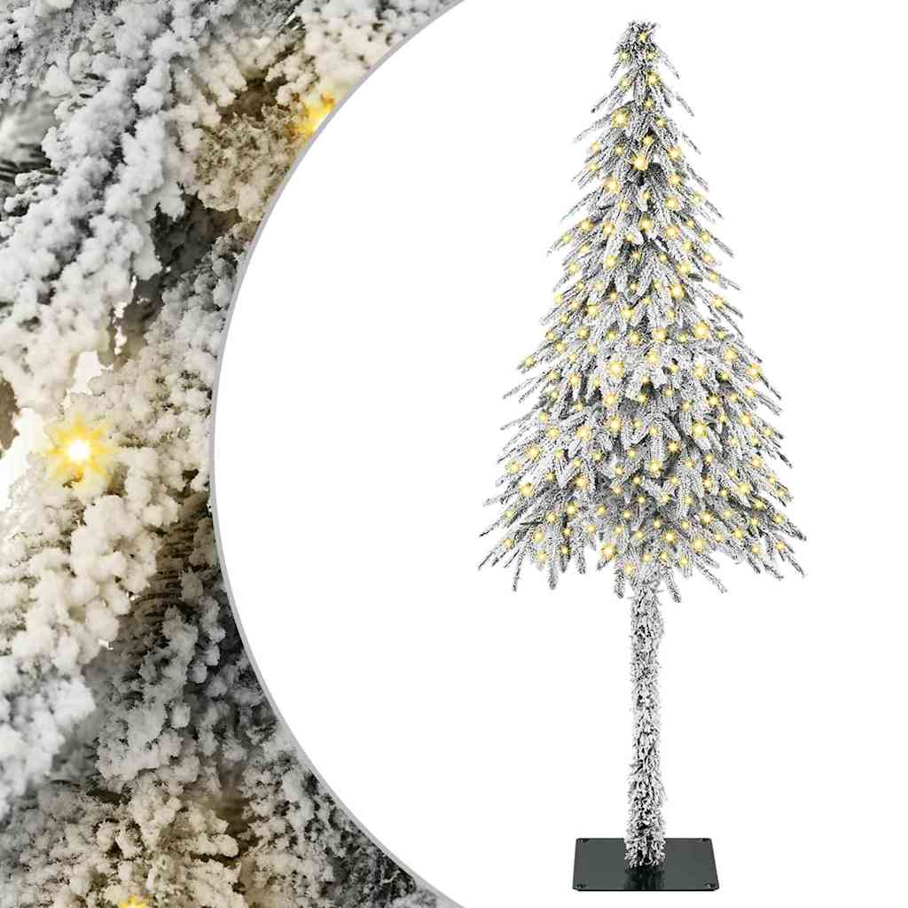 Juletre med LED -stripelys Hvit 180 cm PE