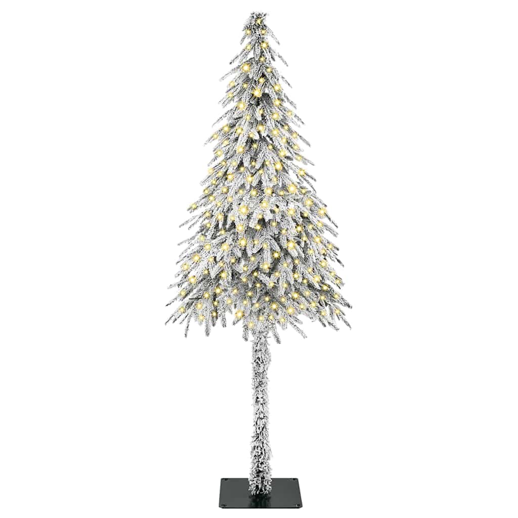 Juletre med LED -stripelys Hvit 180 cm PE