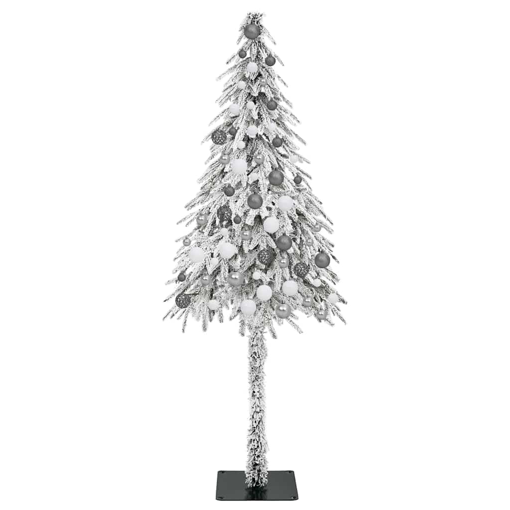 Juletre med LED -stripelys Hvit 180 cm PE