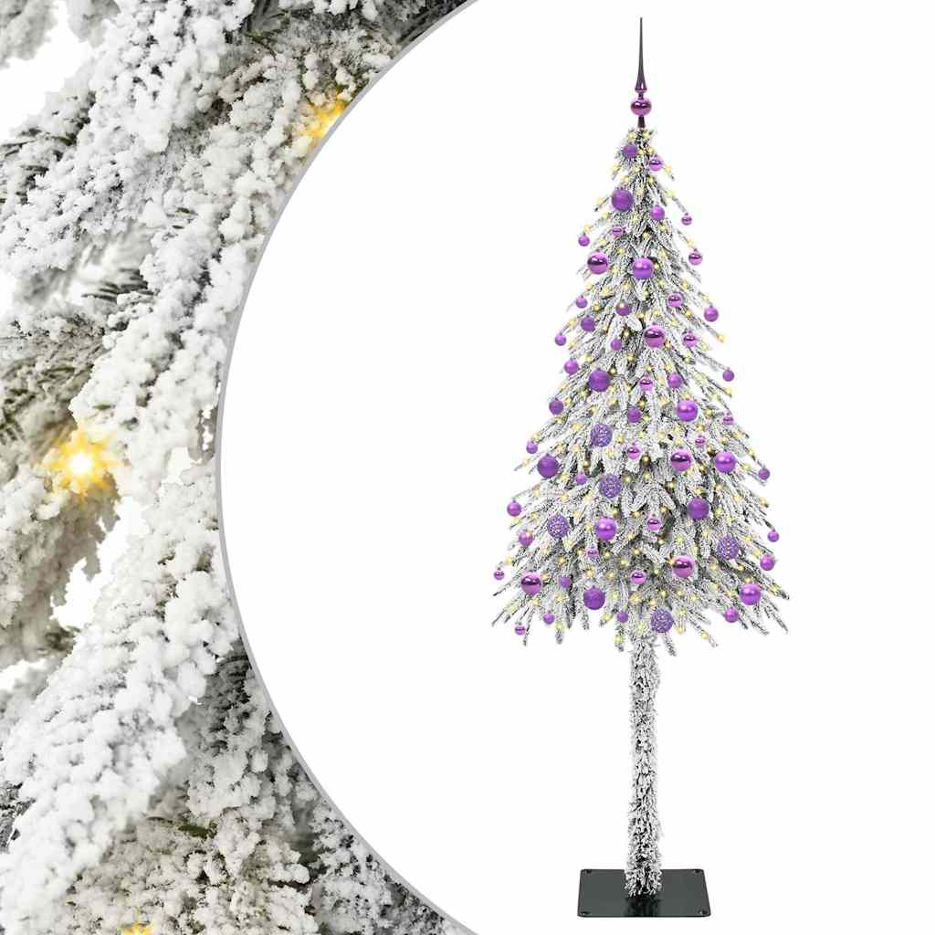 Juletre med 300 LED med stativ Hvit 180 cm PE og stål