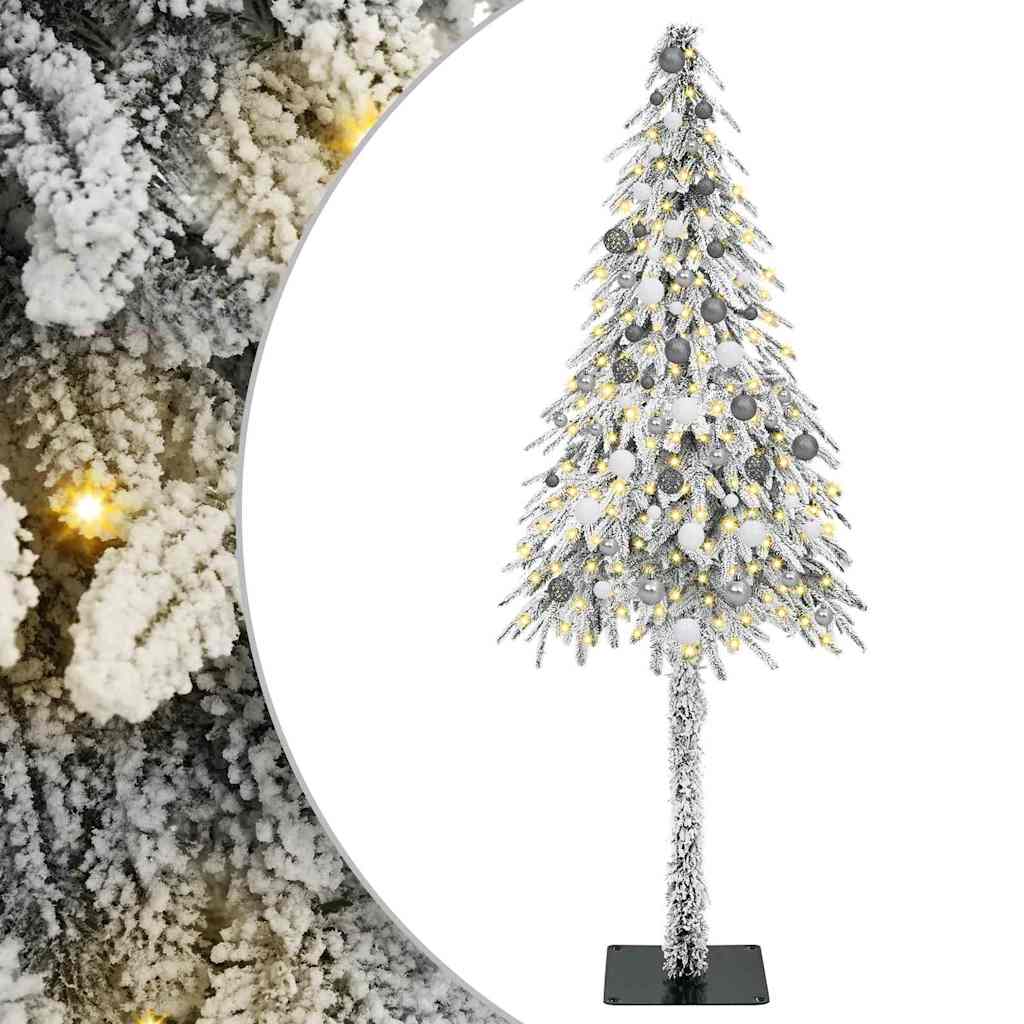 Juletre med LED -stripelys Hvit 210 cm PE