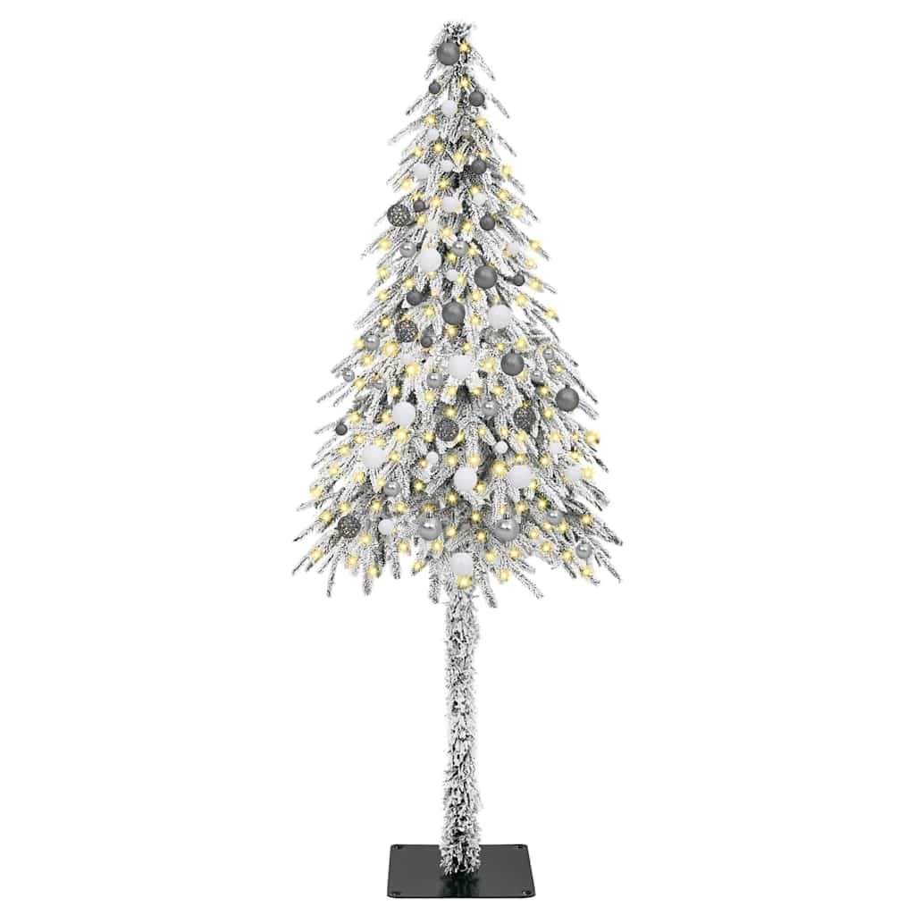 Juletre med LED -stripelys Hvit 210 cm PE