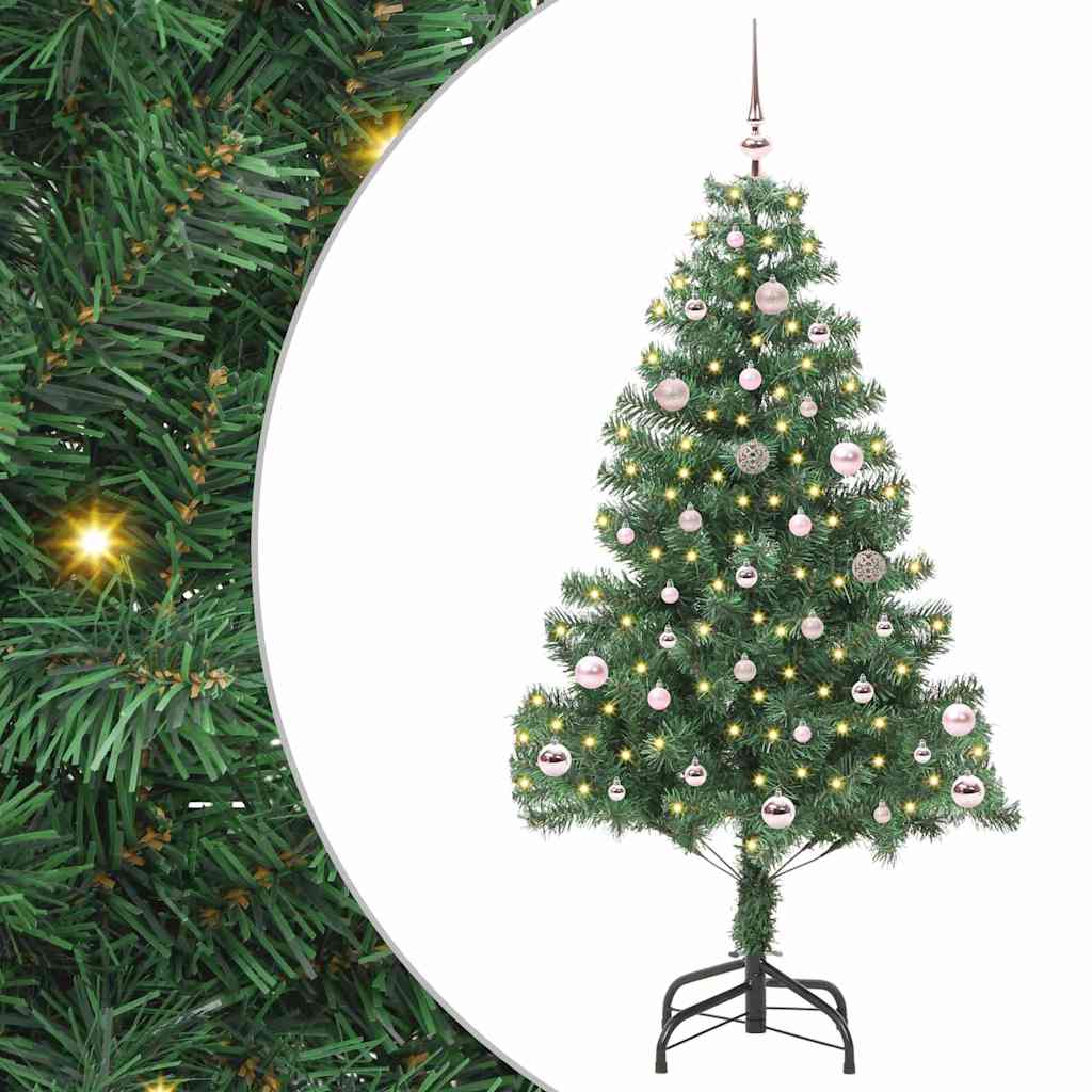 Juletre med 150 LED med stativ grønn 150 cm PVC