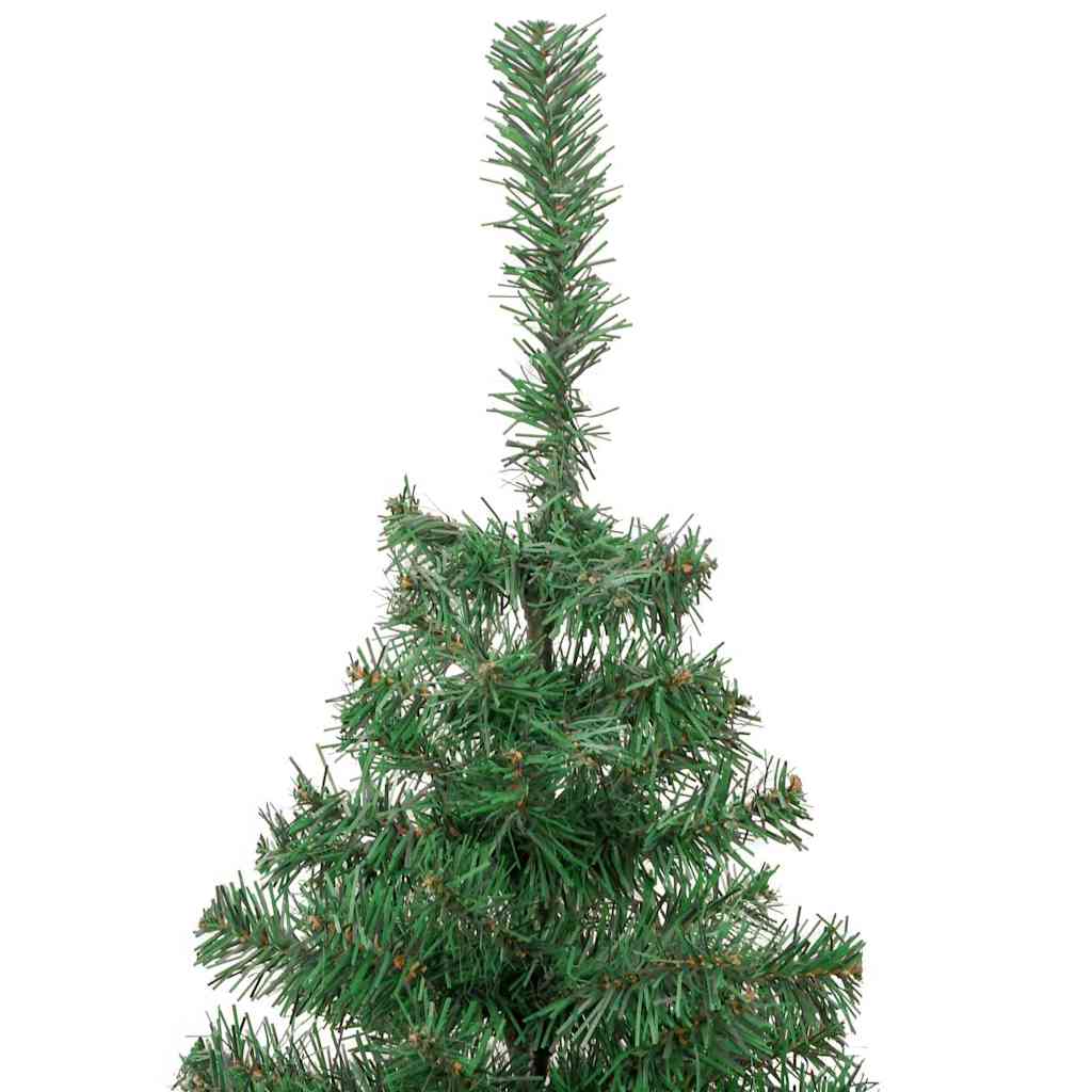 Kunstig juletre med LED -stripelys grønn 180 x 40 cm PVC