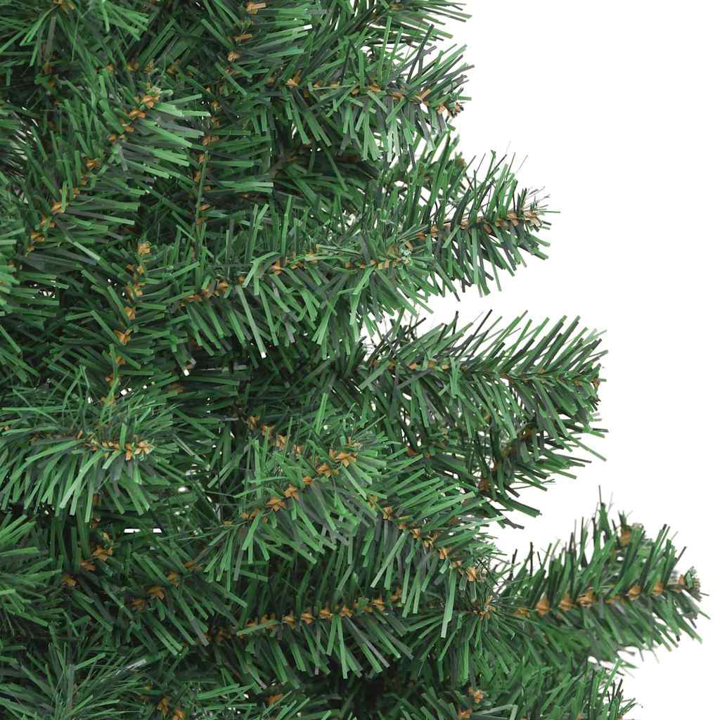 Kunstig juletre med LED -stripelys grønn 180 x 40 cm PVC