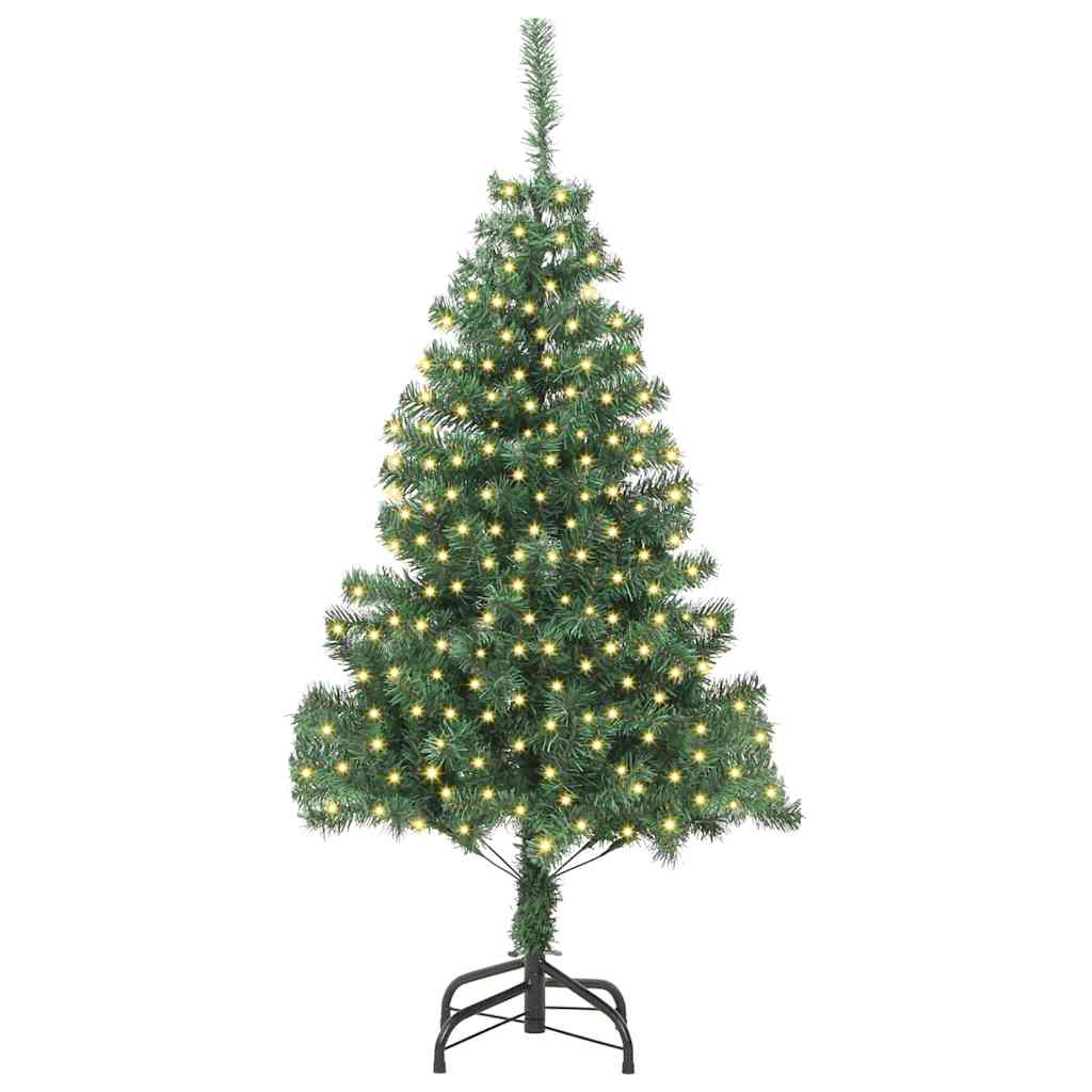 Kunstig juletre med LED -stripelys grønn 180 x 40 cm PVC