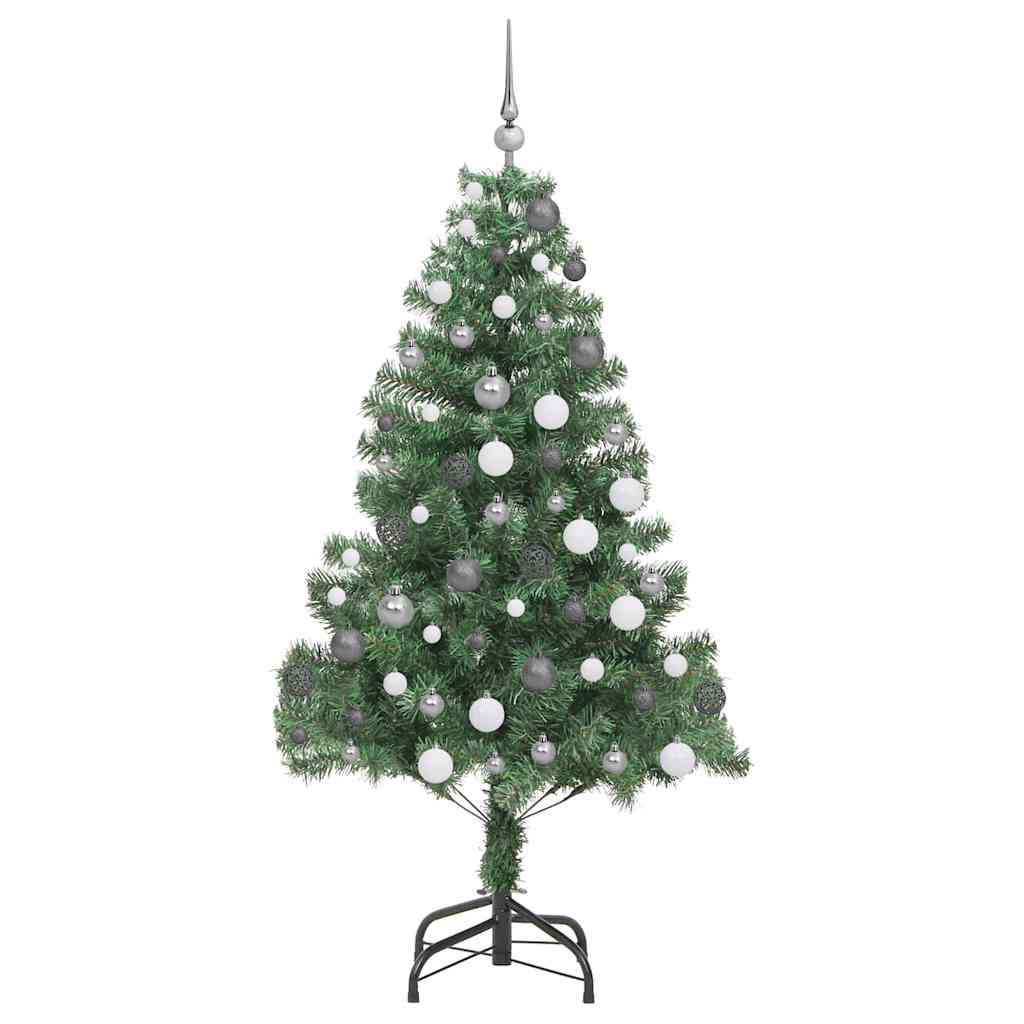 Kunstig juletre med LED -stripelys grønn 180 x 40 cm PVC