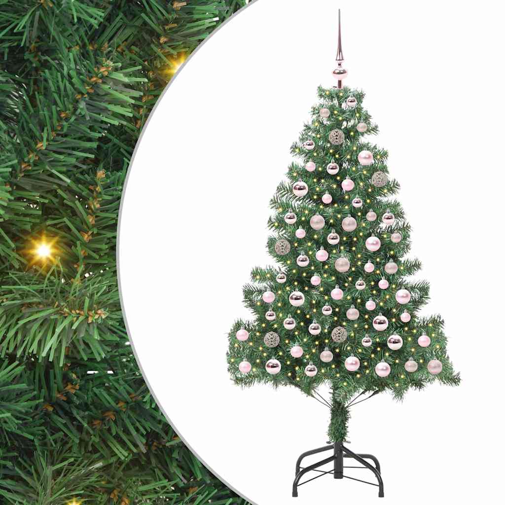 Juletre med 300 LED med stativ grønn 180 cm PVC