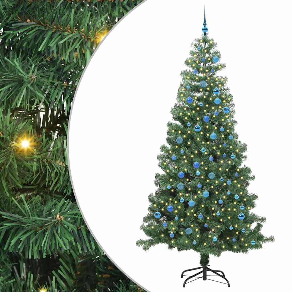 Juletre med 300 LED med stativ grønn 240 cm PVC