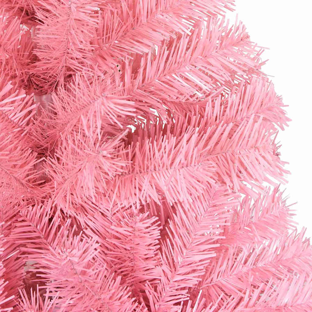 Kunstig juletre med LED -stripelys Rosa 180 cm PVC