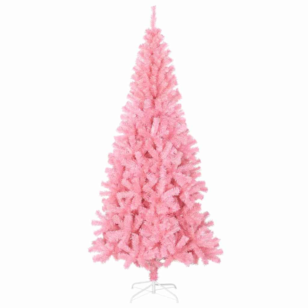 Kunstig juletre med LED -stripelys Rosa 180 cm PVC