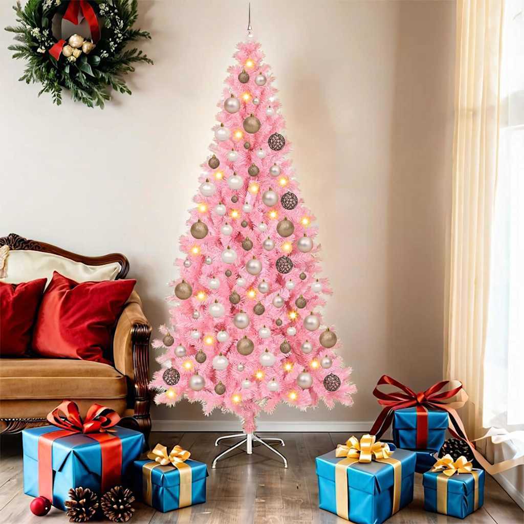 Kunstig juletre med stativ Rosa 180 cm PVC