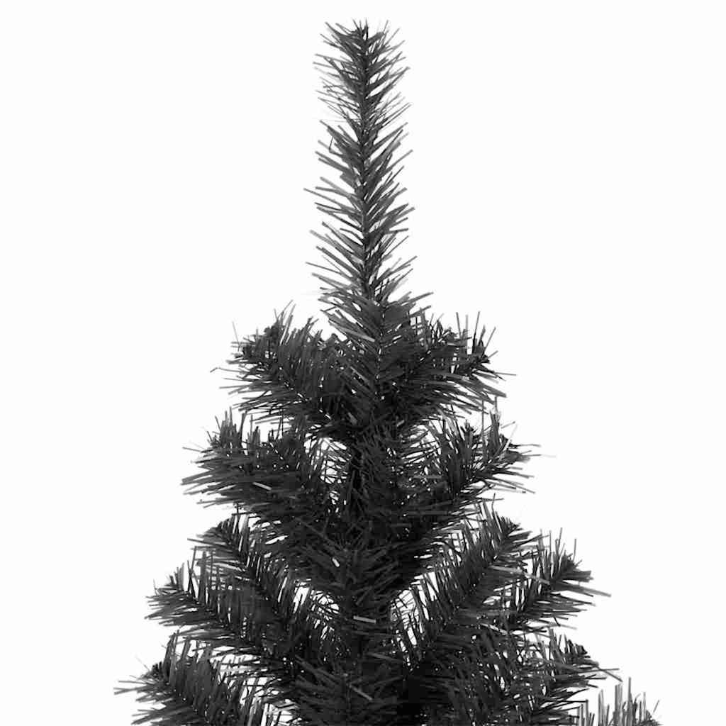 Kunstig juletre med stativ Svart 180 cm PVC