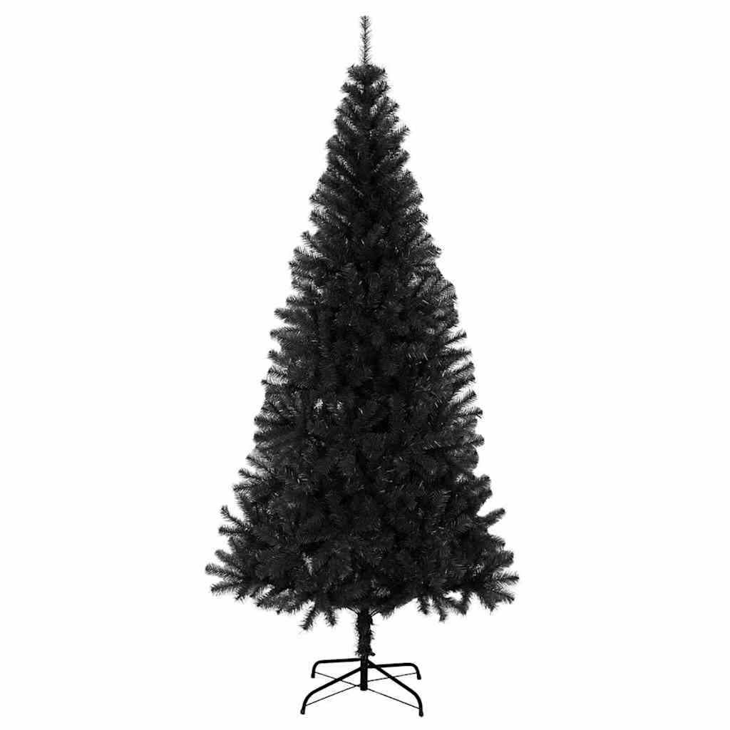 Kunstig juletre med stativ Svart 180 cm PVC