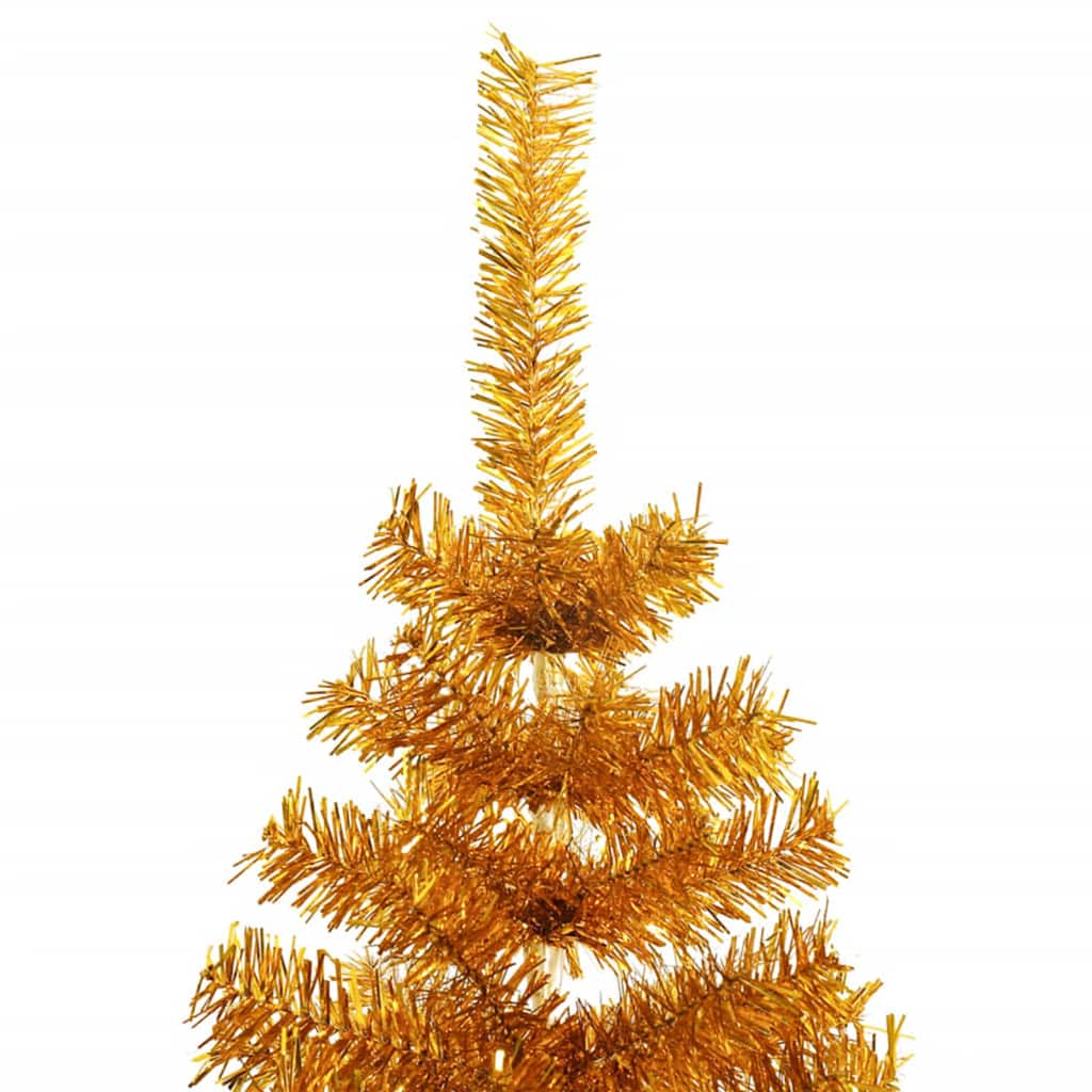 Kunstig juletre med LED -stripelys Gull 180 cm PET