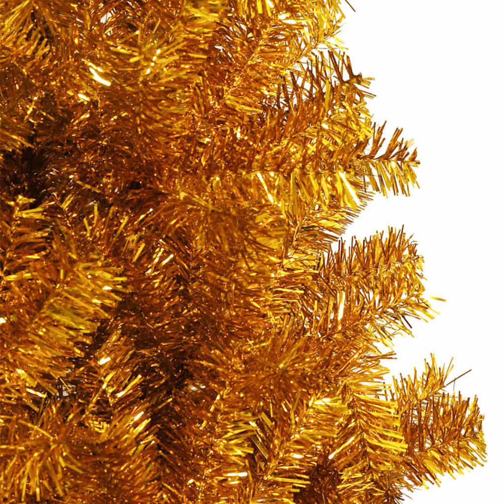 Kunstig juletre med LED -stripelys Gull 180 cm PET