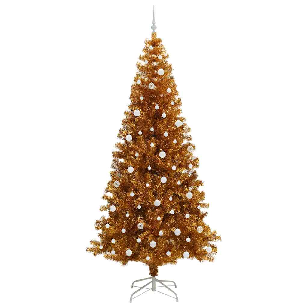 Juletre med 300 LED med stativ Gull 240 cm PET