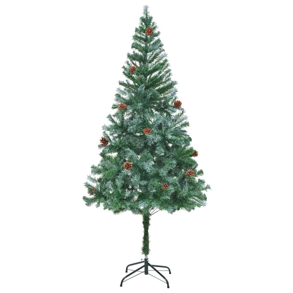 Kunstig Juletre med dekorative strenglys grønn 180cm PVC